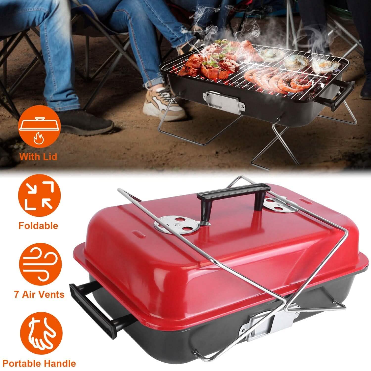 Portable Charcoal Tabletop Grill with Lid by DailySale