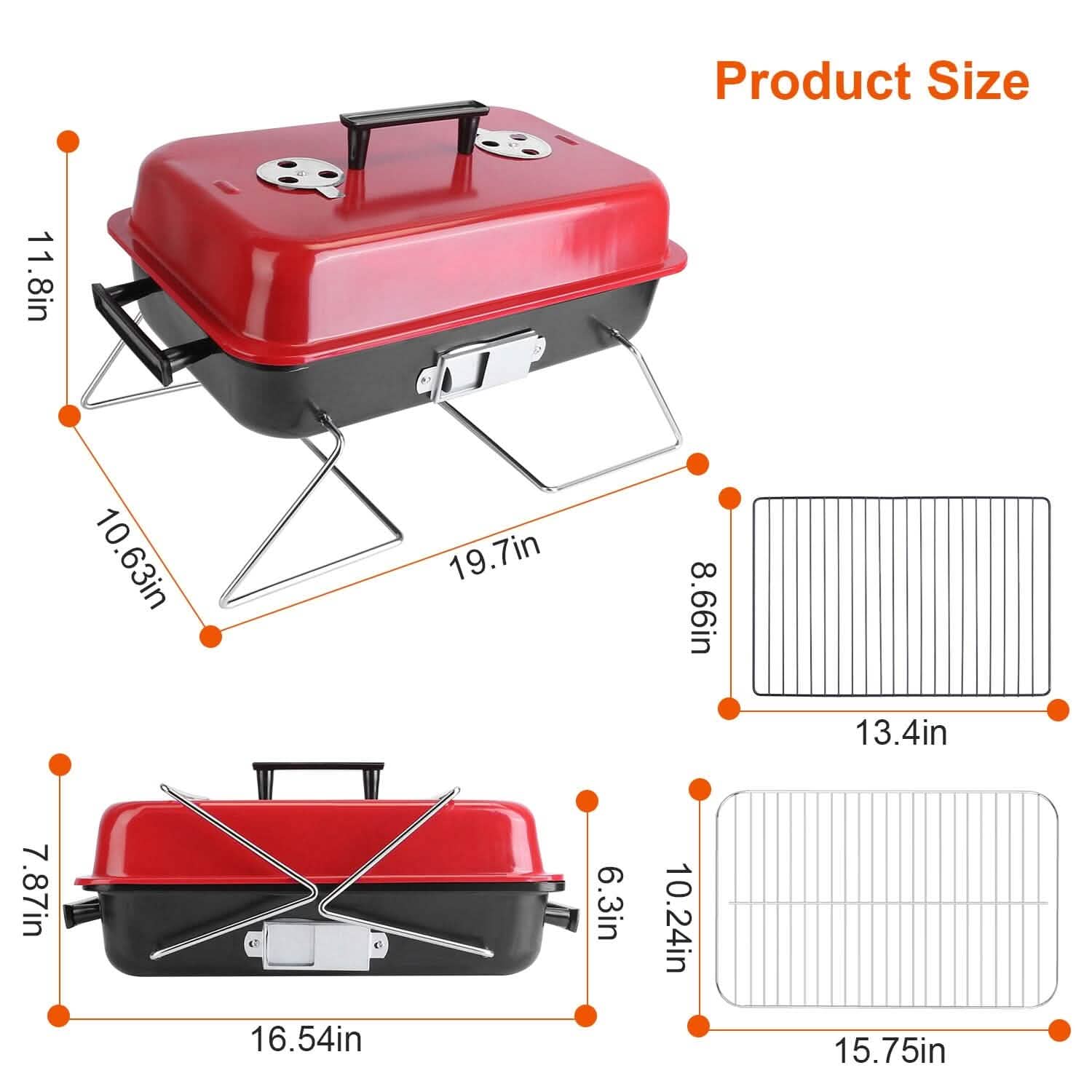 Portable Charcoal Tabletop Grill with Lid by DailySale