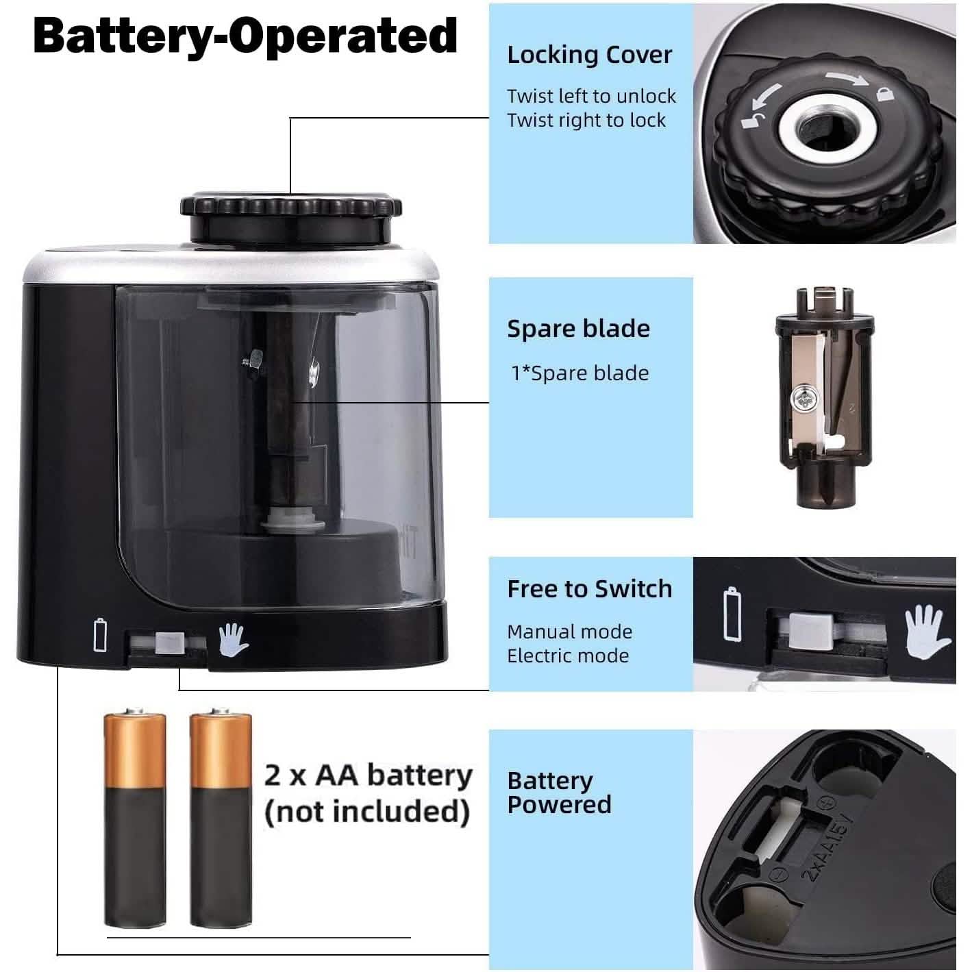 Portable Electric Pencil Sharpeners by DailySale