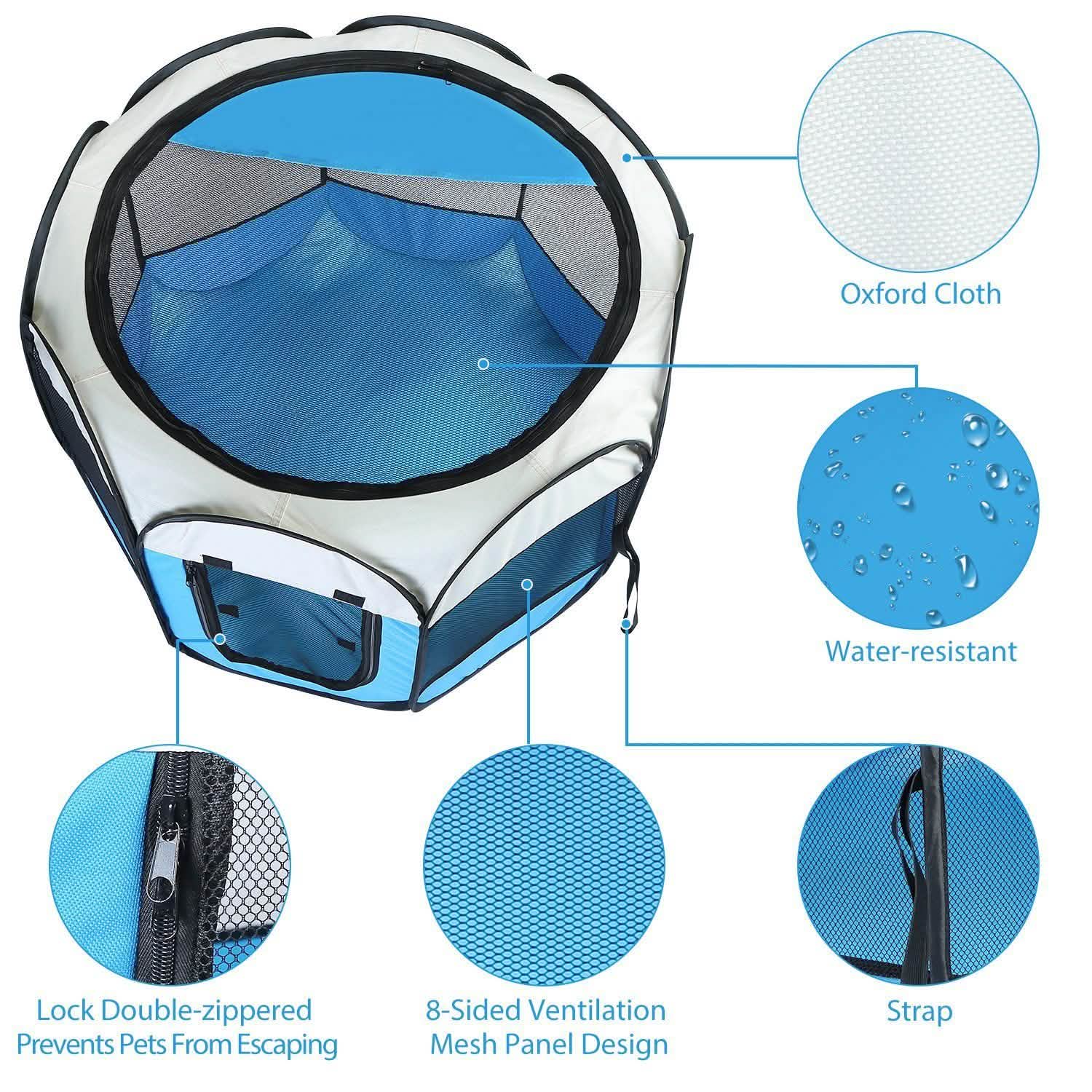 Portable Foldable Pet Playpen For Dogs Cats Other Pets by DailySale