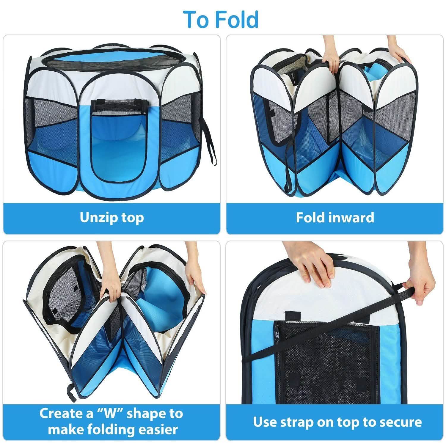 Portable Foldable Pet Playpen For Dogs Cats Other Pets by DailySale