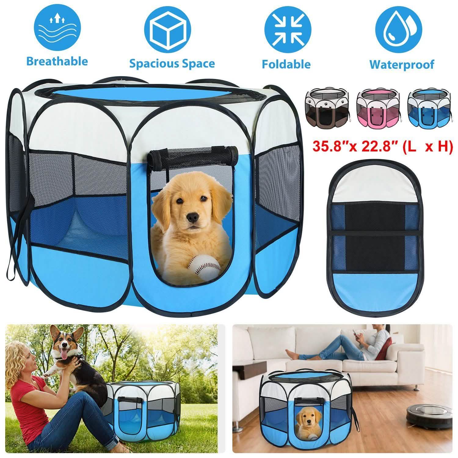 Portable Foldable Pet Playpen For Dogs Cats Other Pets by DailySale
