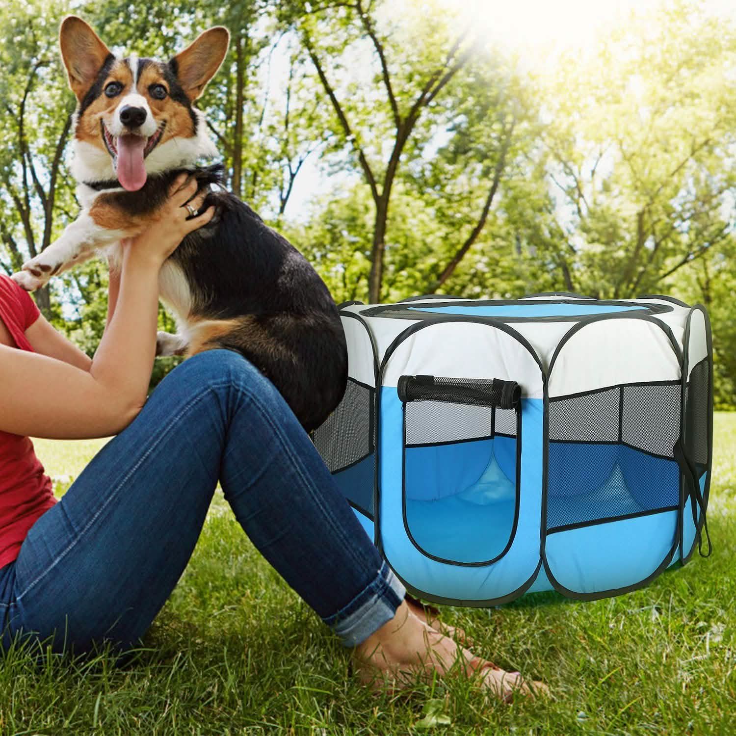 Portable Foldable Pet Playpen For Dogs Cats Other Pets by DailySale