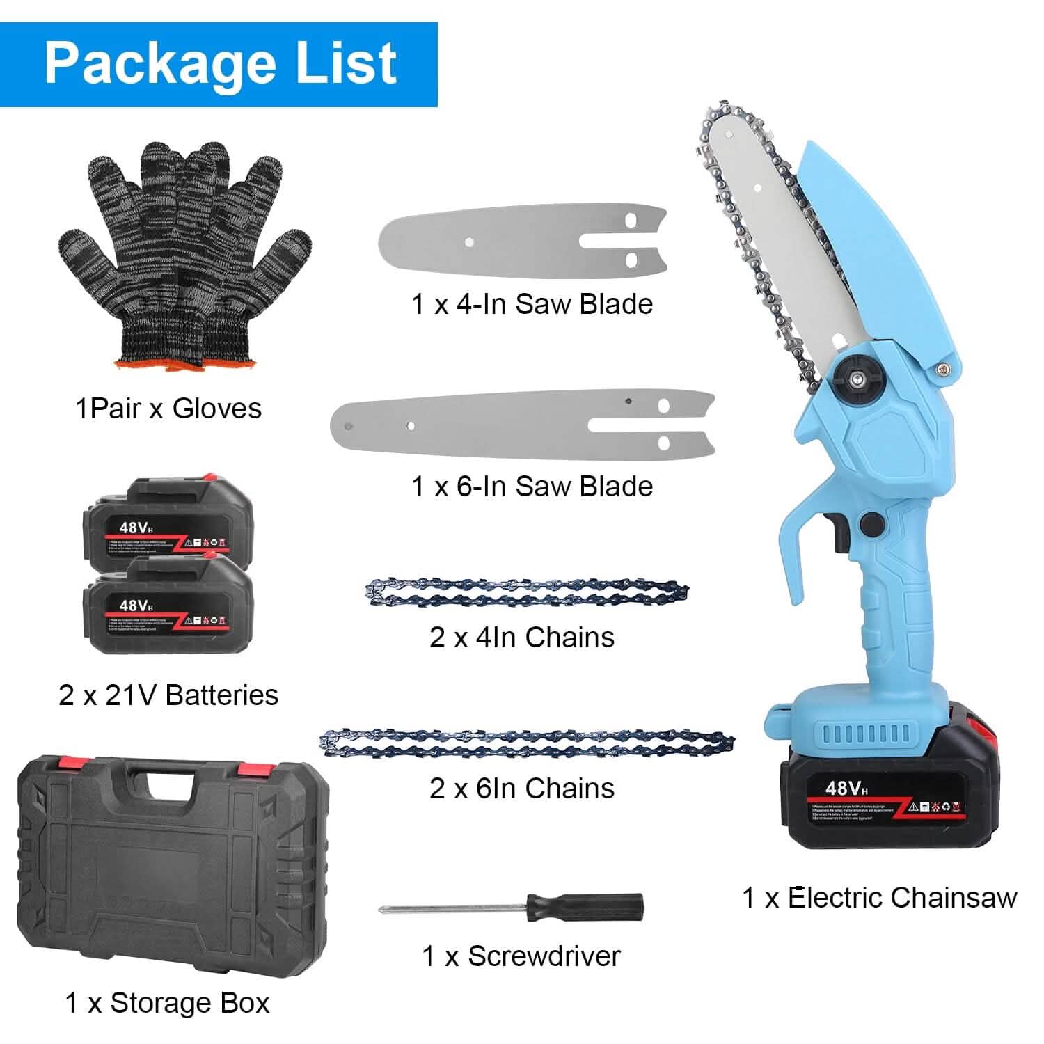 Portable Handheld Cordless Small Chain Saw Battery Powered by DailySale