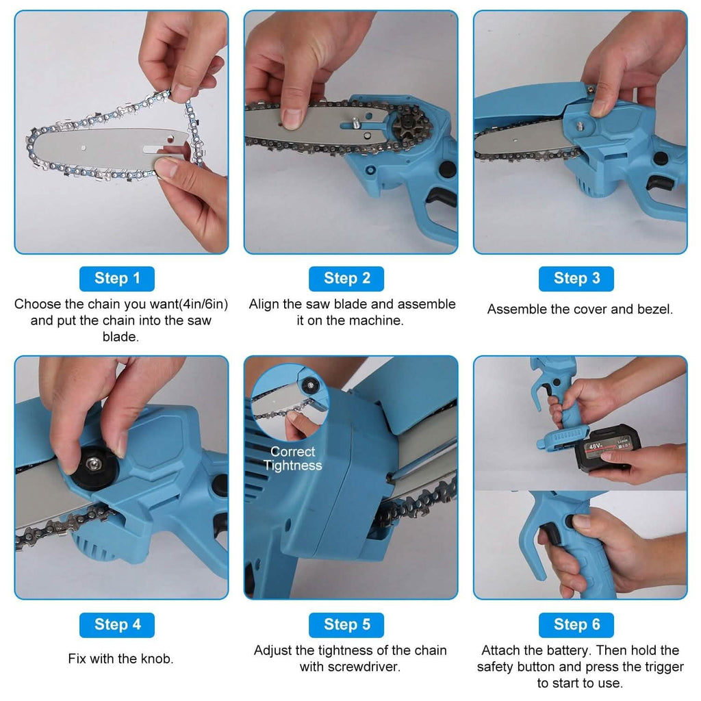 Portable Handheld Cordless Small Chain Saw Battery Powered by DailySale