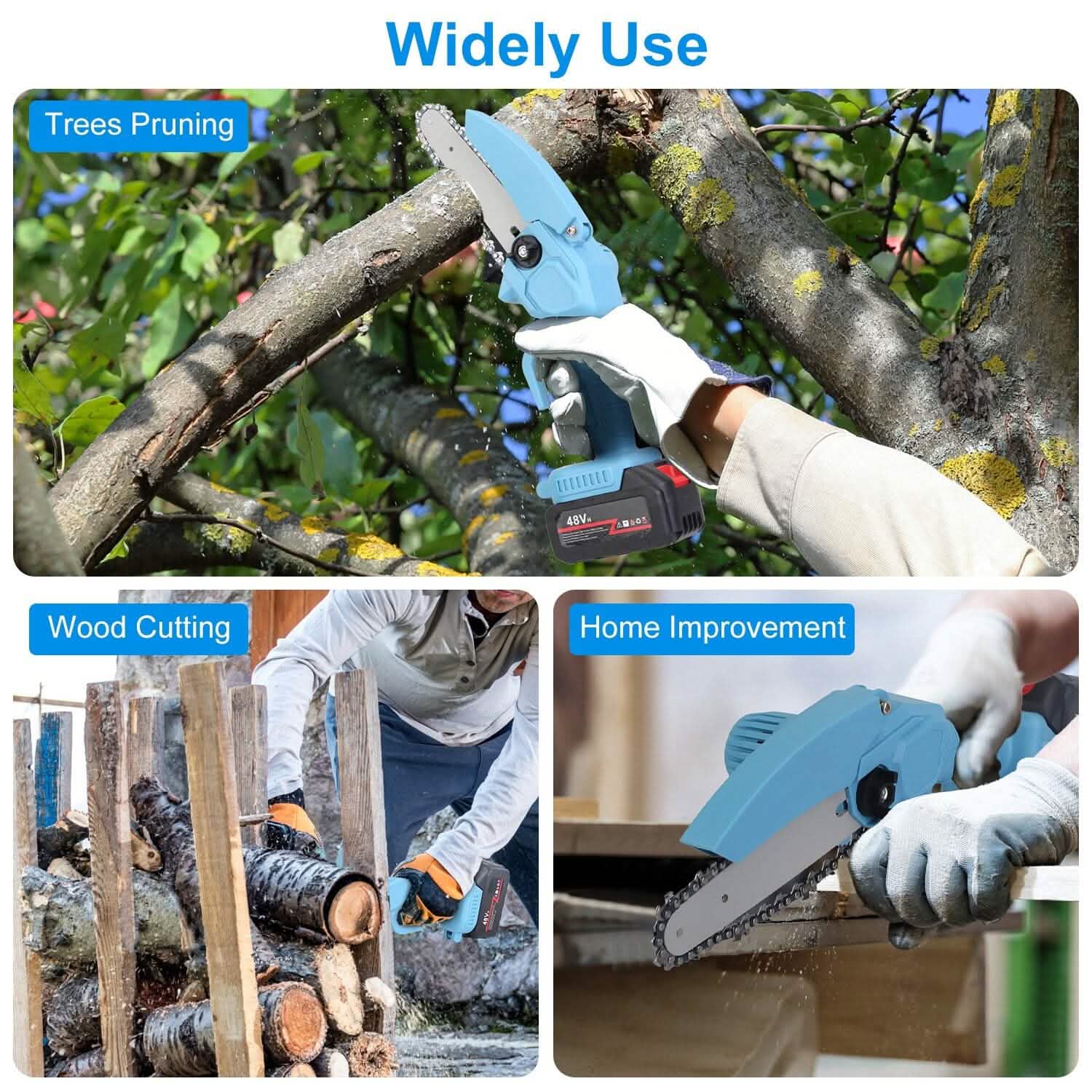Portable Handheld Cordless Small Chain Saw Battery Powered by DailySale