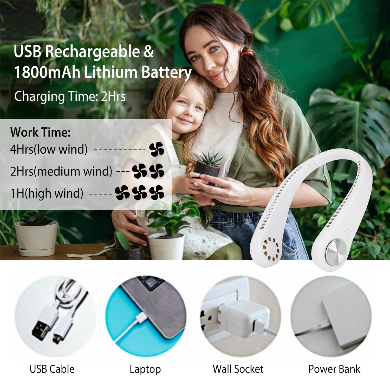 Portable Hanging Neck Personal Mini Fan by DailySale