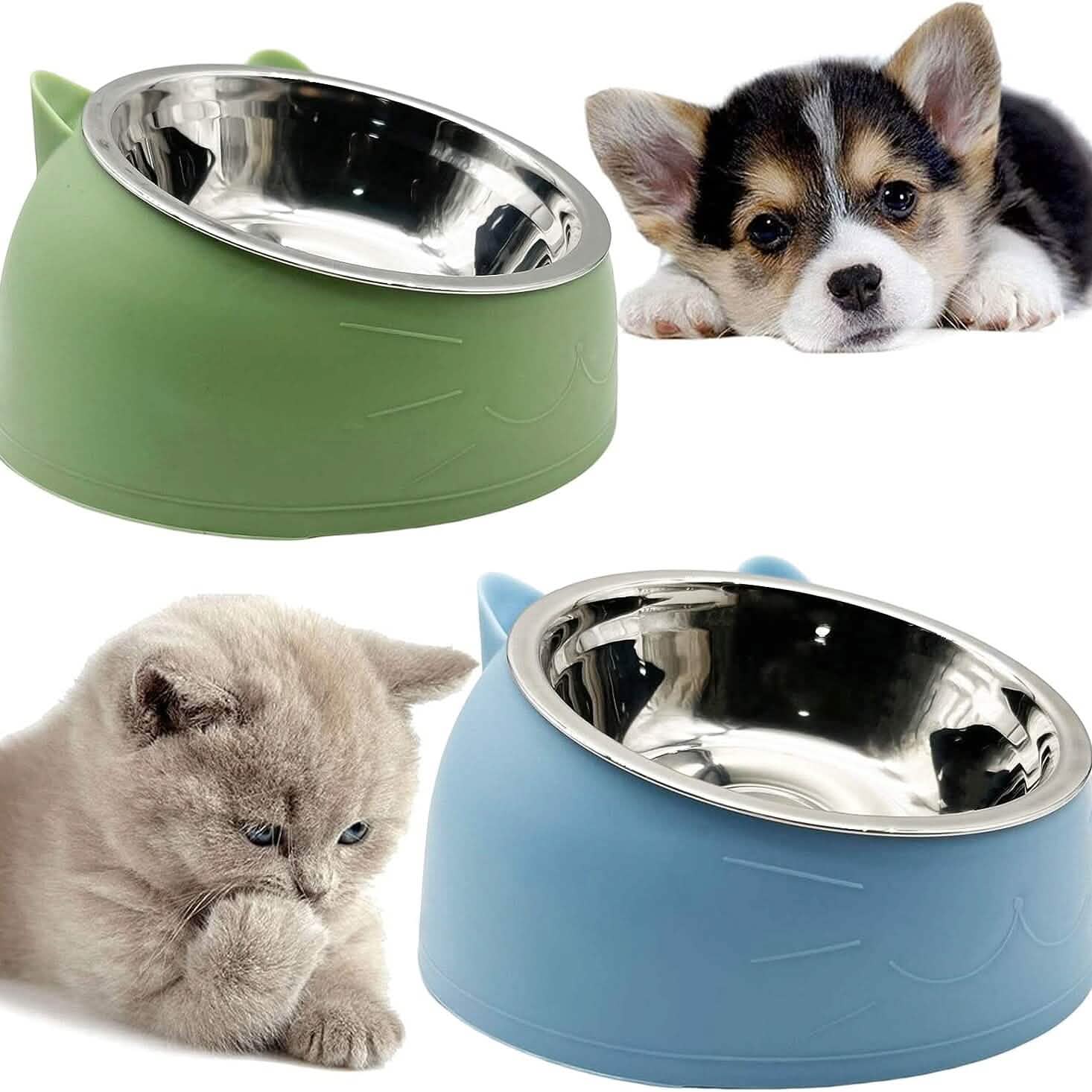 Premium Stainless Steel Cat & Dog Bowls - Non Slip Base for Food & Water by DailySale