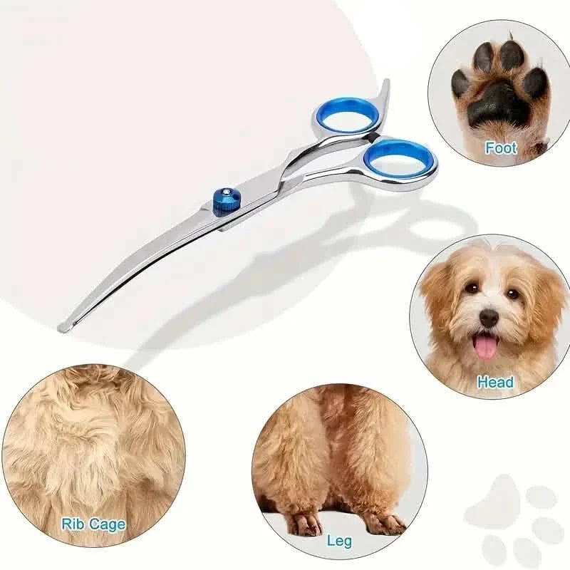Premium Stainless Steel Grooming Scissors Set for Pet with Safety Round Tip by DailySale