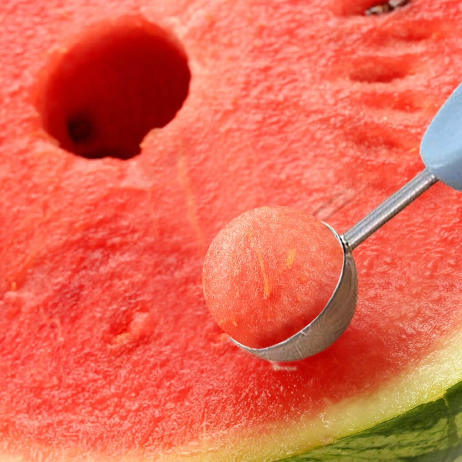 Professional 3-In-1 Stainless Steel Watermelon Melon Baller Scoop Seed Remover Fruit Carving Tool Set by DailySale
