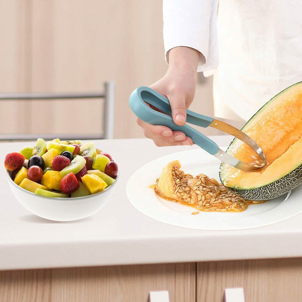 Professional 3-In-1 Stainless Steel Watermelon Melon Baller Scoop Seed Remover Fruit Carving Tool Set by DailySale