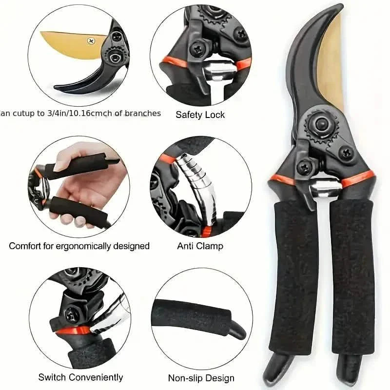 Professional Titanium Bypass Pruning Shears by DailySale