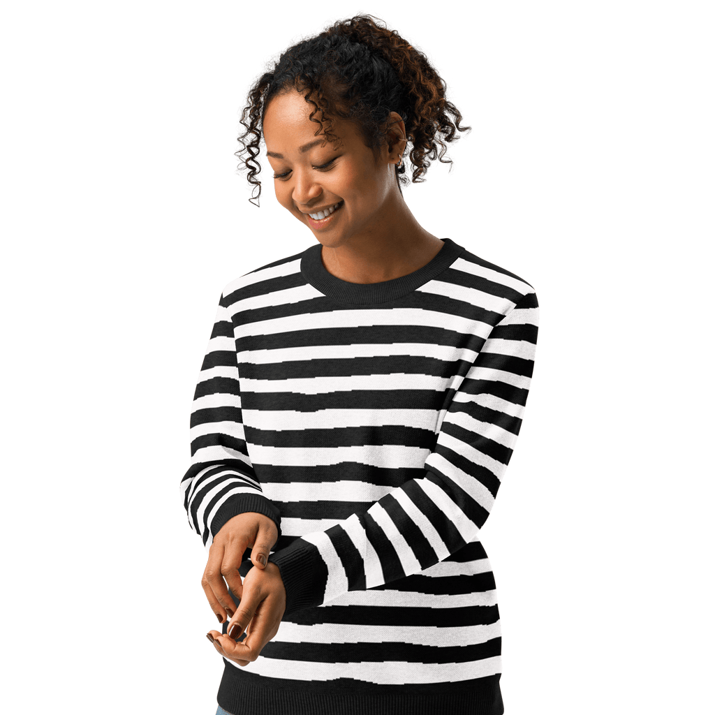 Pugsley Print Knit Crewneck Sweater by Goth Cloth Co.