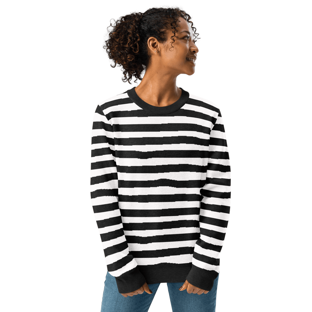 Pugsley Print Knit Crewneck Sweater by Goth Cloth Co.