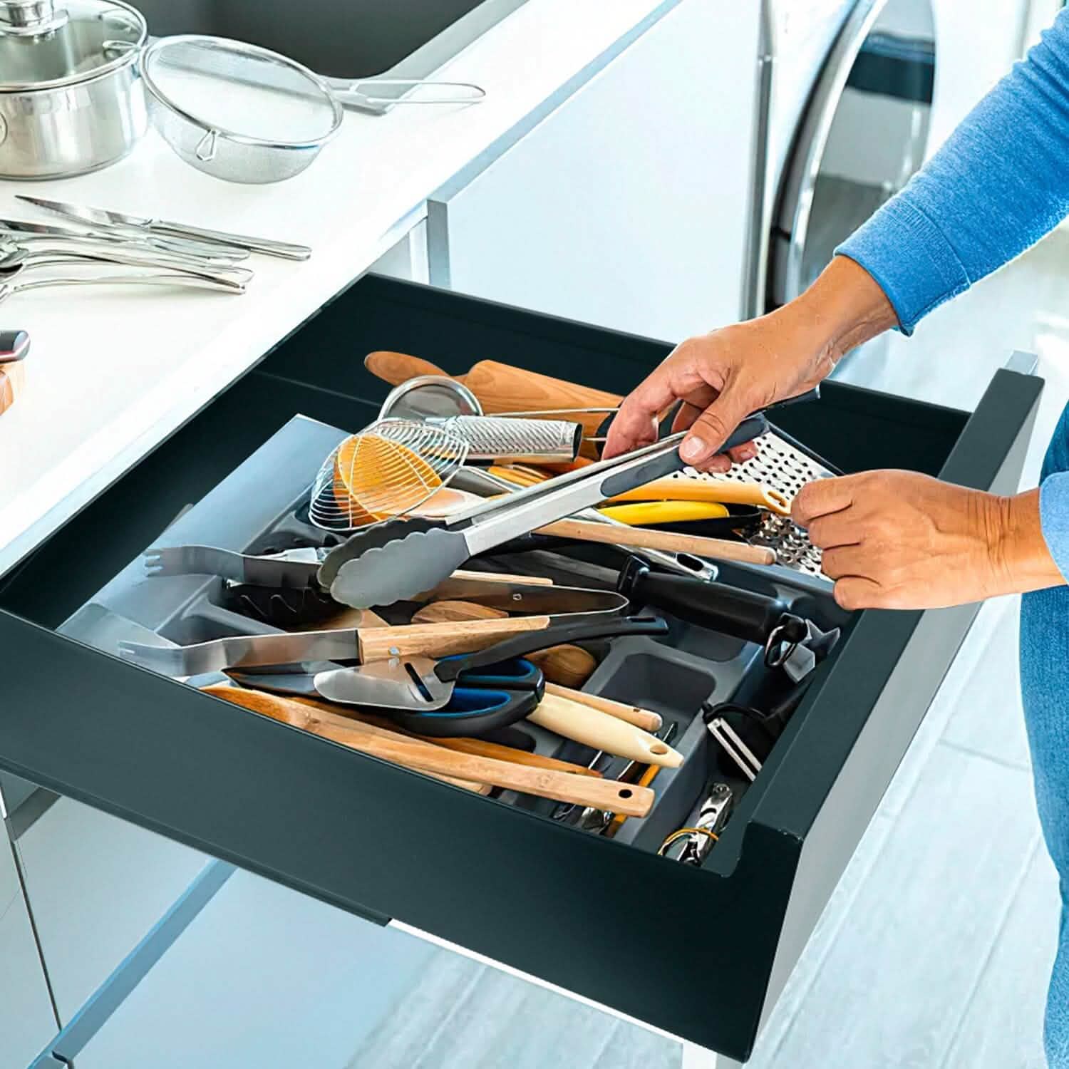 Pull Out Cabinet Organizer Carbon Steel Quiet Slide Rails by DailySale