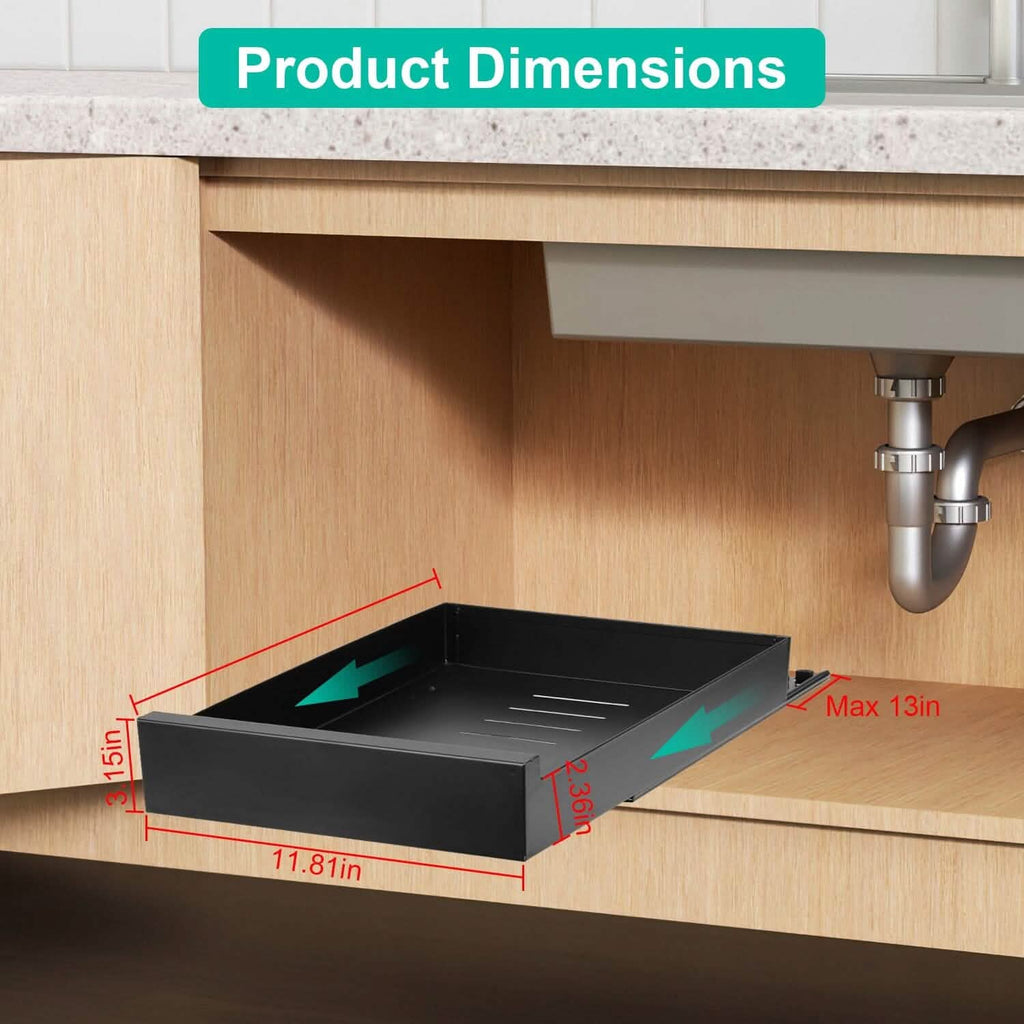 Pull Out Cabinet Organizer Carbon Steel Quiet Slide Rails by DailySale