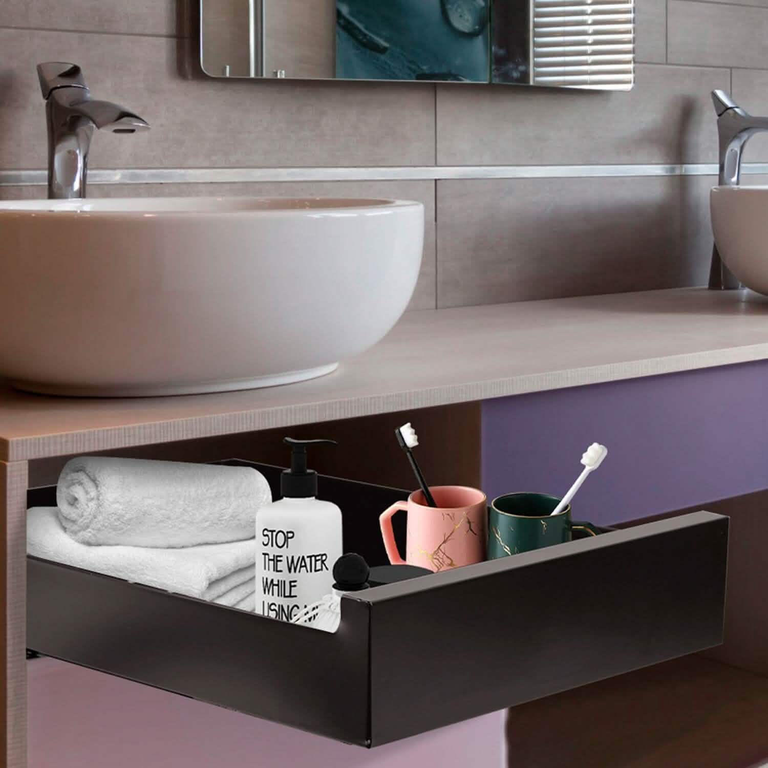 Pull Out Cabinet Organizer Carbon Steel Quiet Slide Rails by DailySale