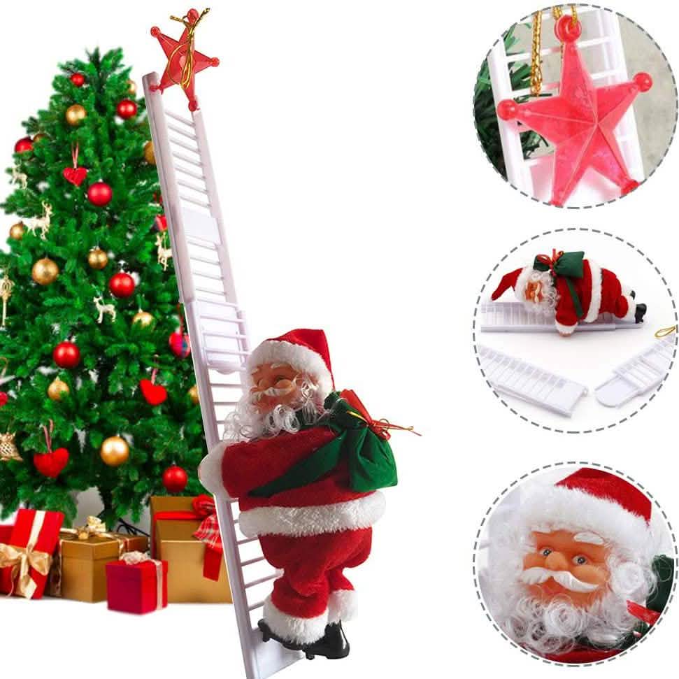 Puroregno Electric Climbing Ladder Rope Santa Claus Doll by DailySale