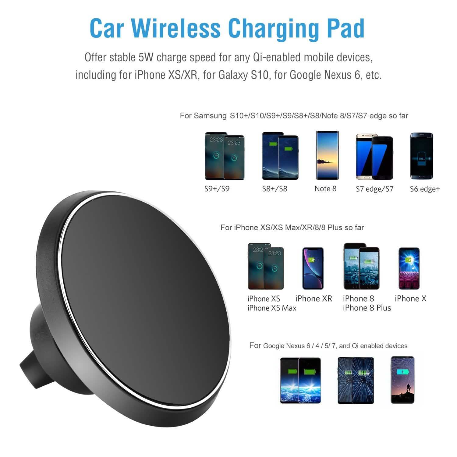 Qi Wireless Magnetic Car Charger by DailySale