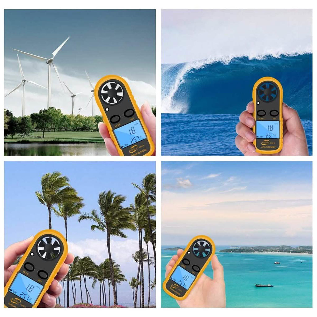 Qotone GM816 Digital Anemometer Wind-Speed Gauge Meter by DailySale