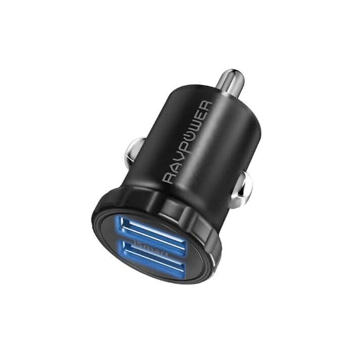 RavPower 24W 4.8A Mini Dual USB Car Adapter 2-Port Car Charger (Refurbished) by DailySale