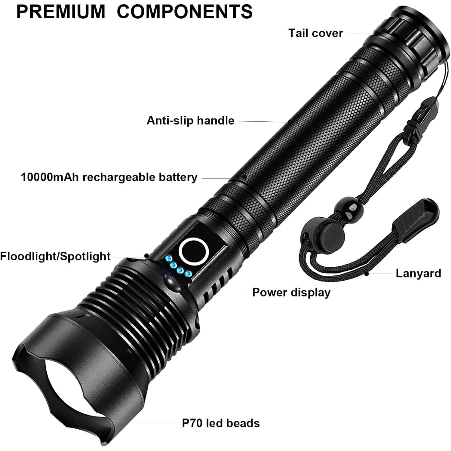 Rechargeable LED Flashlights 90000 Lumens by DailySale