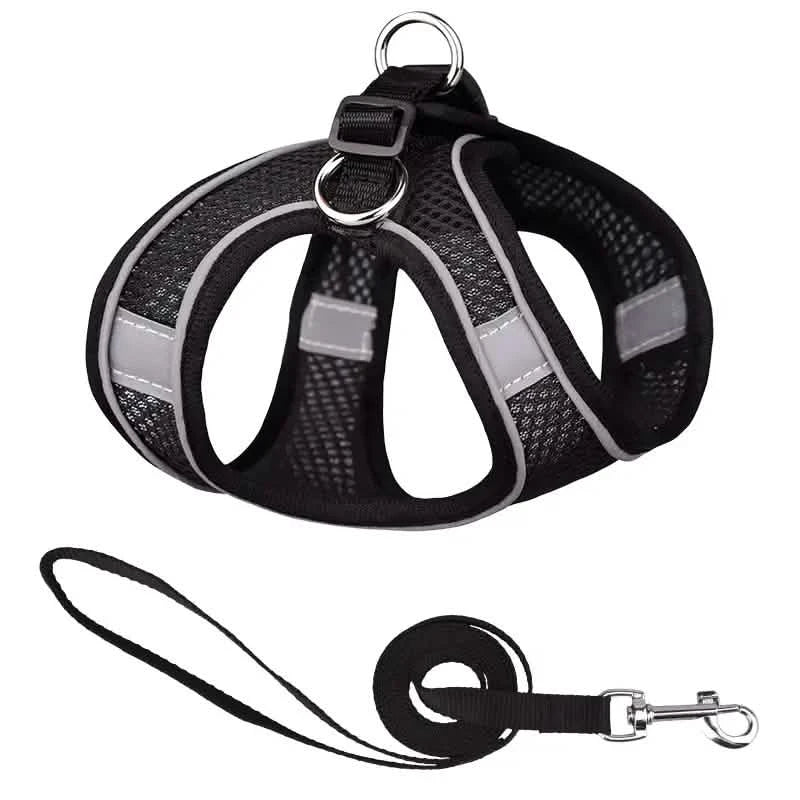 Reflective Dogs Harness with Leash Adjustable Harness Vest Breathable Collars by DailySale