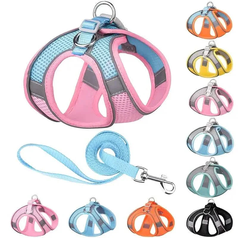 Reflective Dogs Harness with Leash Adjustable Harness Vest Breathable Collars by DailySale