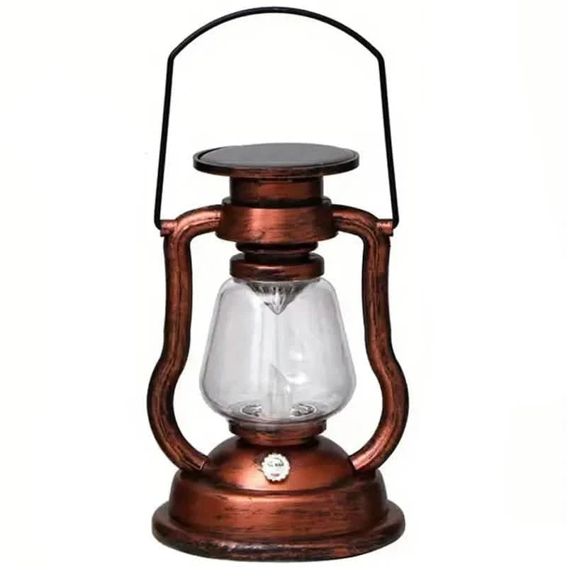 Retro Kerosene Lamp LED Horse Lantern Outdoor Waterproof Portable Rechargeable Solar Powered Flame Light by DailySale