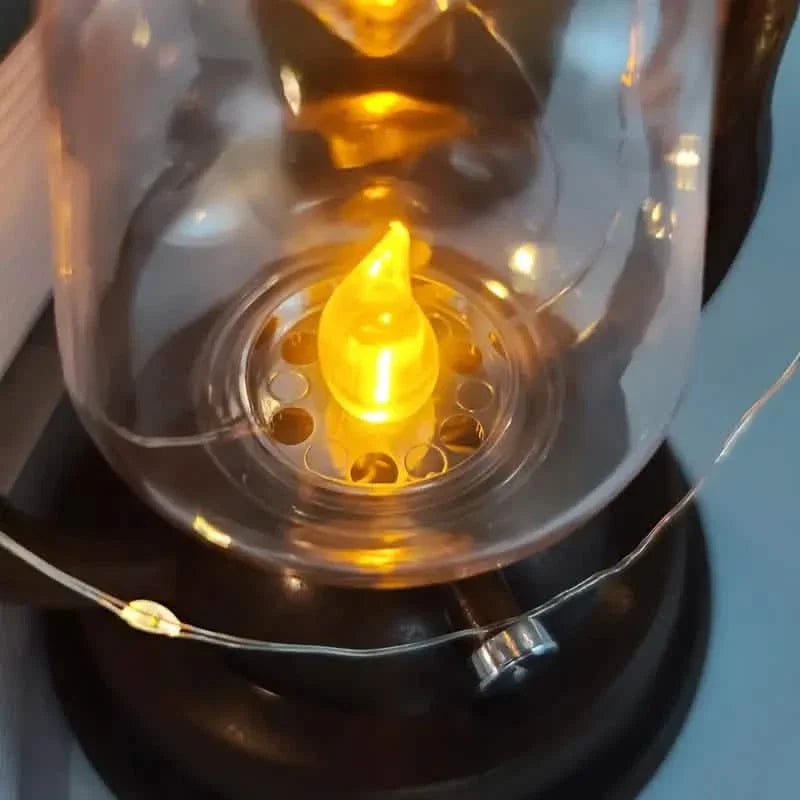 Retro Kerosene Lamp LED Horse Lantern Outdoor Waterproof Portable Rechargeable Solar Powered Flame Light by DailySale