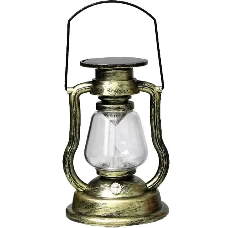 Retro Kerosene Lamp LED Horse Lantern Outdoor Waterproof Portable Rechargeable Solar Powered Flame Light by DailySale