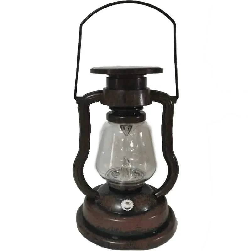 Retro Kerosene Lamp LED Horse Lantern Outdoor Waterproof Portable Rechargeable Solar Powered Flame Light by DailySale