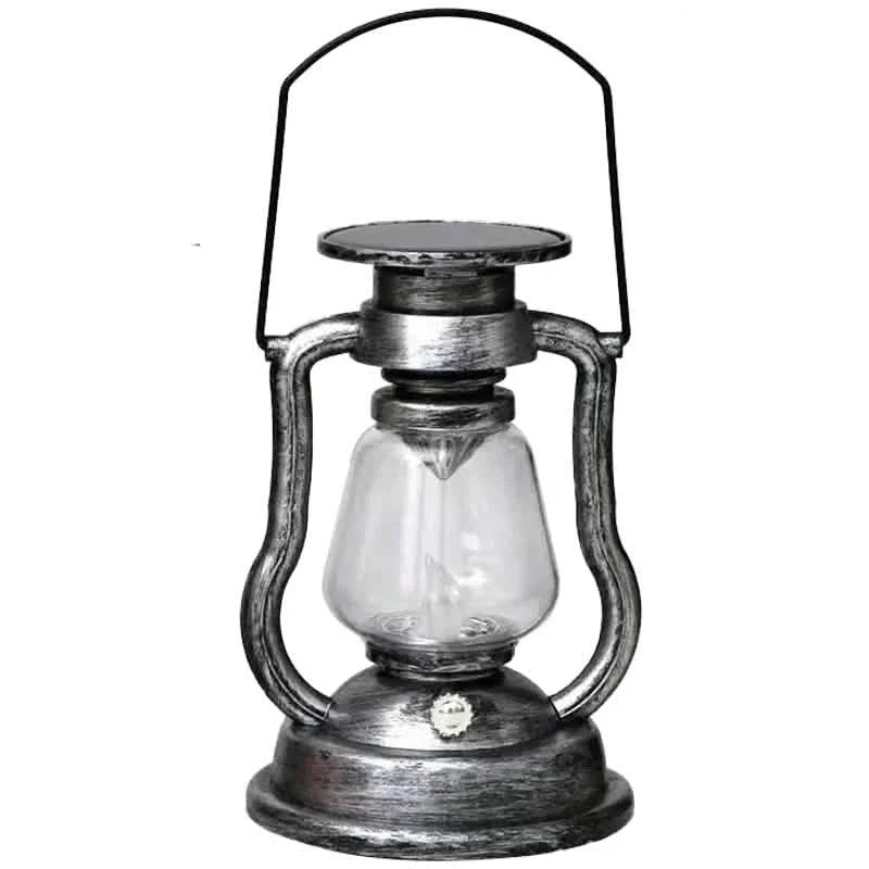 Retro Kerosene Lamp LED Horse Lantern Outdoor Waterproof Portable Rechargeable Solar Powered Flame Light by DailySale