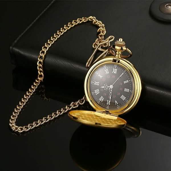 Retro Smooth Men Pocket Watch with Chain by DailySale