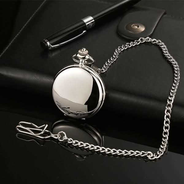 Retro Smooth Men Pocket Watch with Chain by DailySale