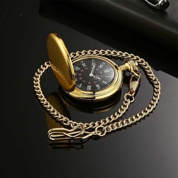 Retro Smooth Men Pocket Watch with Chain by DailySale