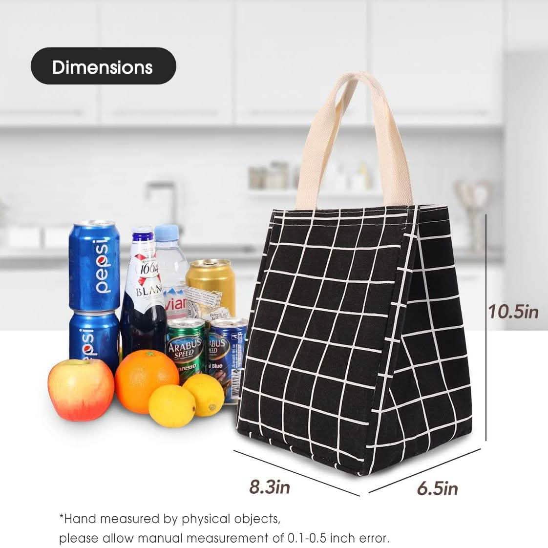 Reusable Lunch Bag Insulated Lunch Box Canvas Fabric with Aluminum Foil by DailySale