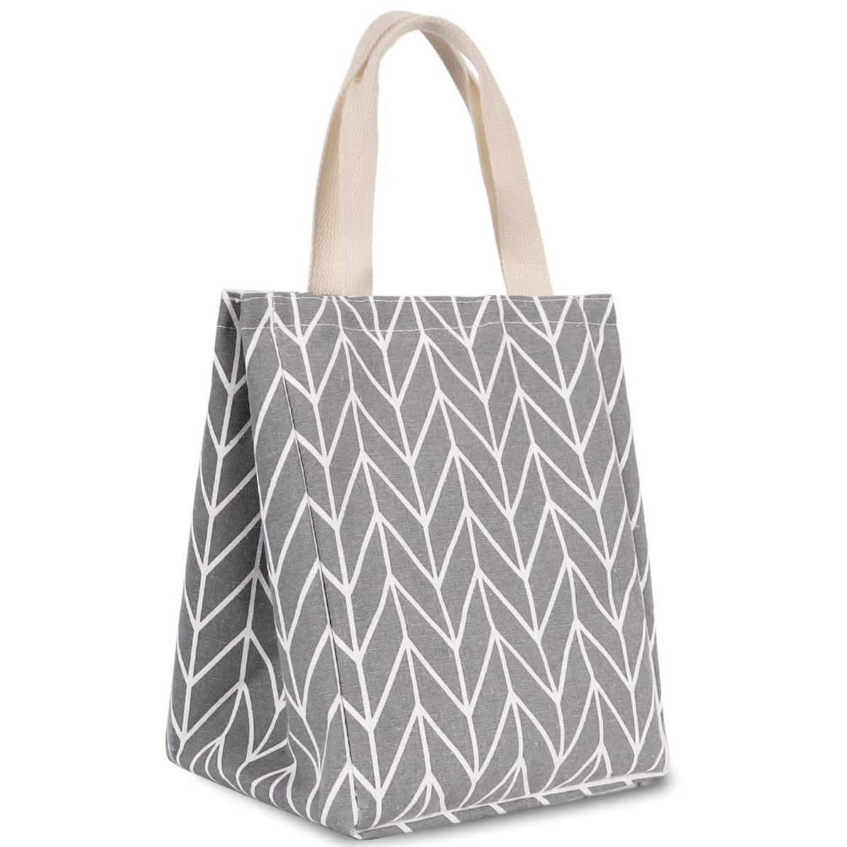 Reusable Lunch Bag Insulated Lunch Box Canvas Fabric with Aluminum Foil by DailySale