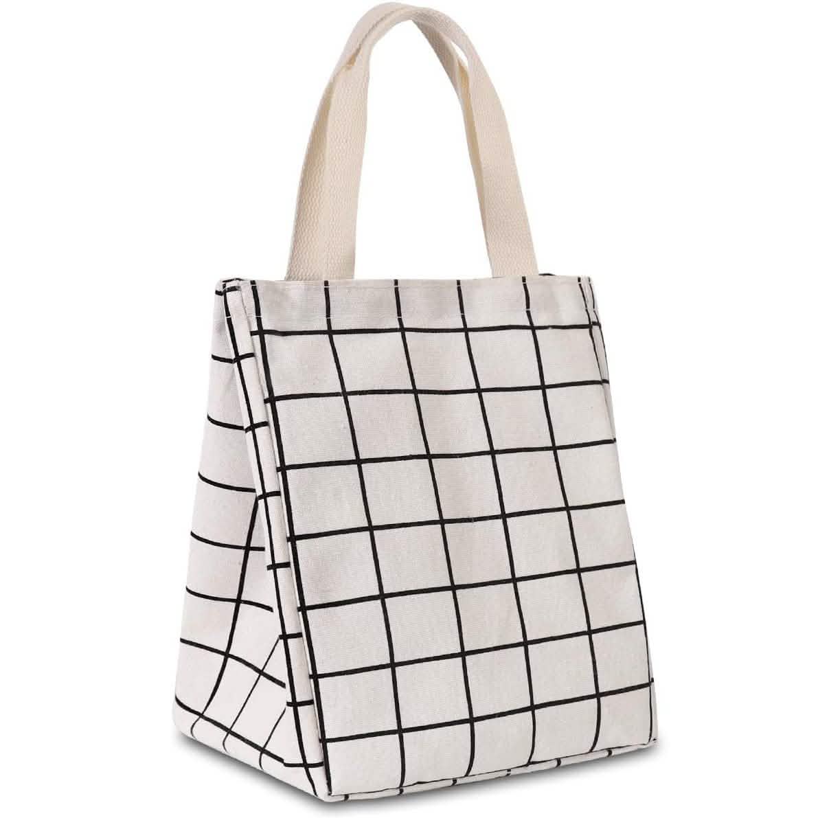 Reusable Lunch Bag Insulated Lunch Box Canvas Fabric with Aluminum Foil by DailySale