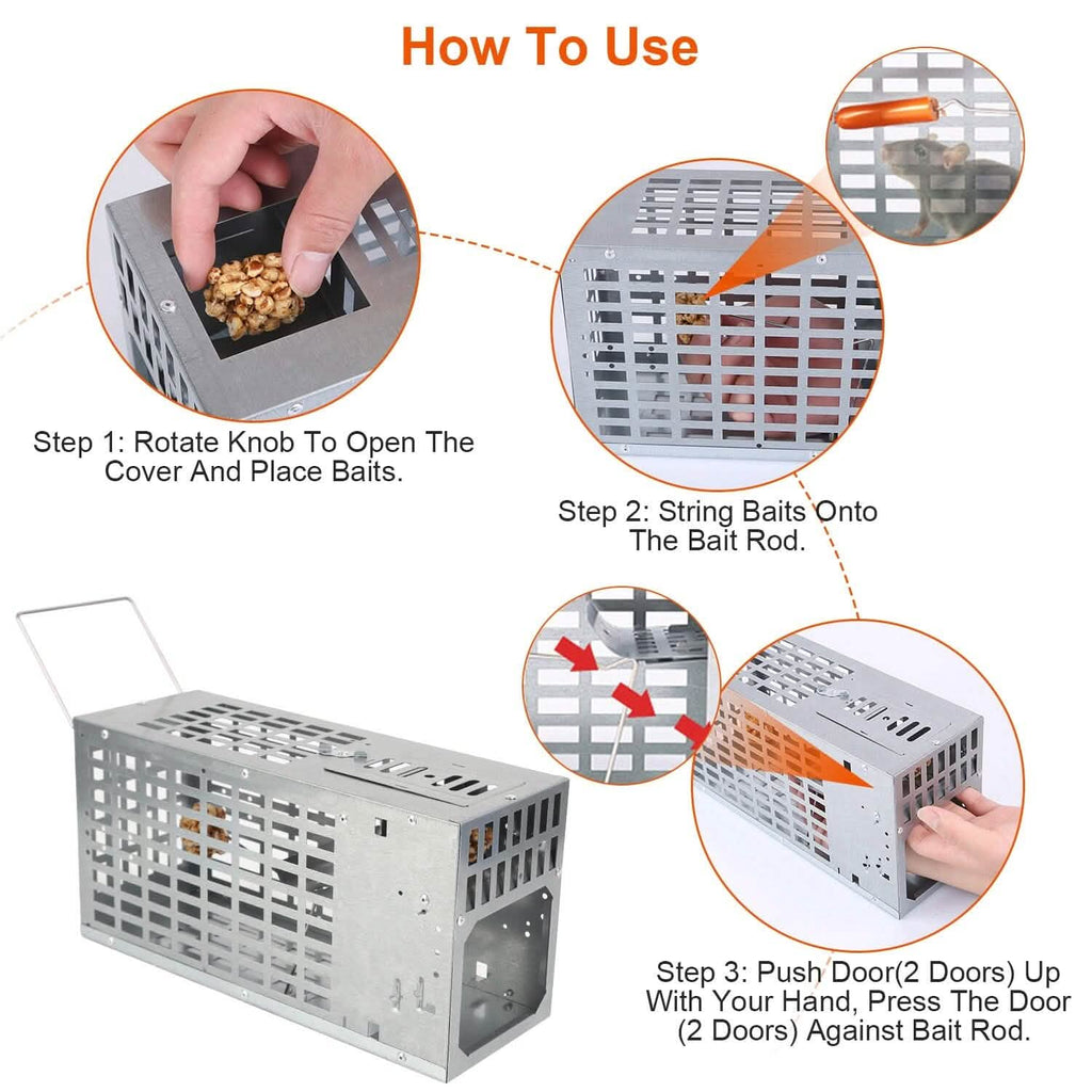 Reusable Metal Rat Cage Catch Release Continuous Capture by DailySale