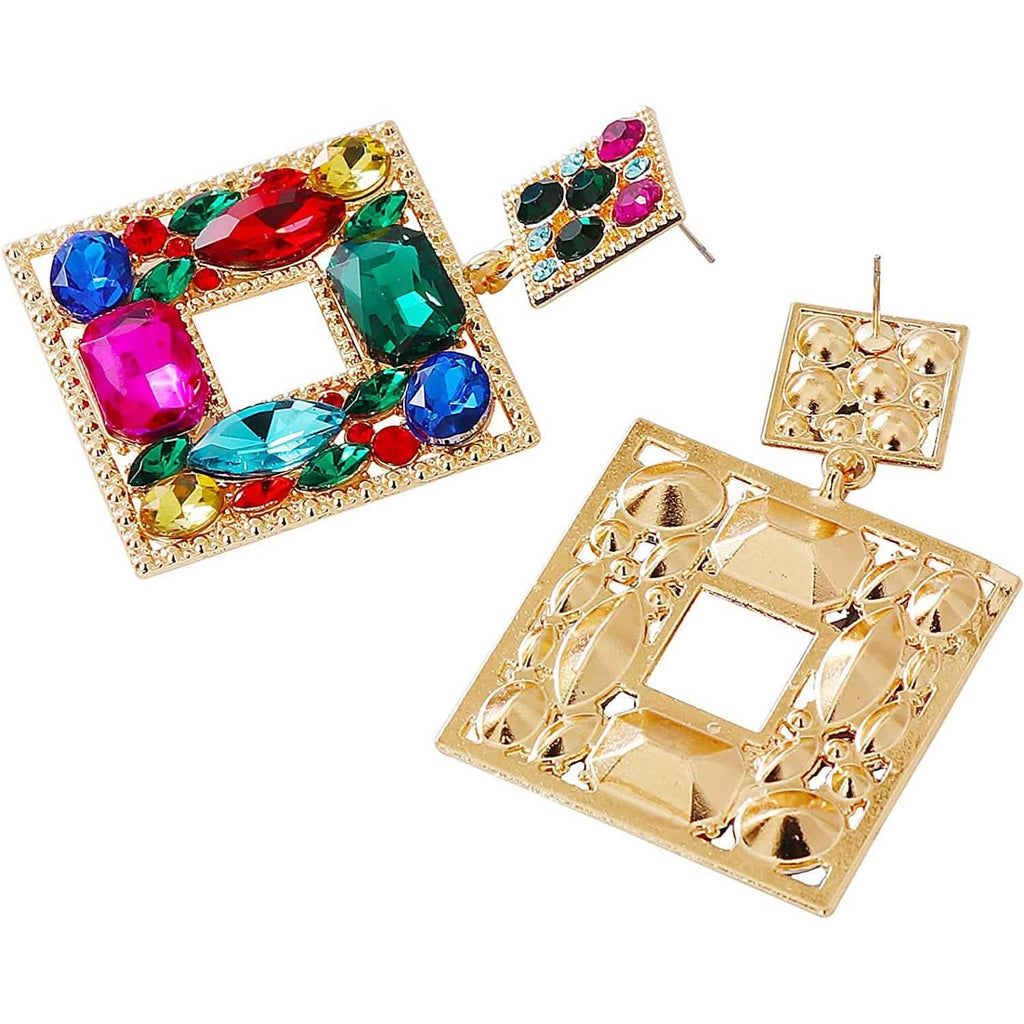 Rhinestone Square Drop Earrings by DailySale