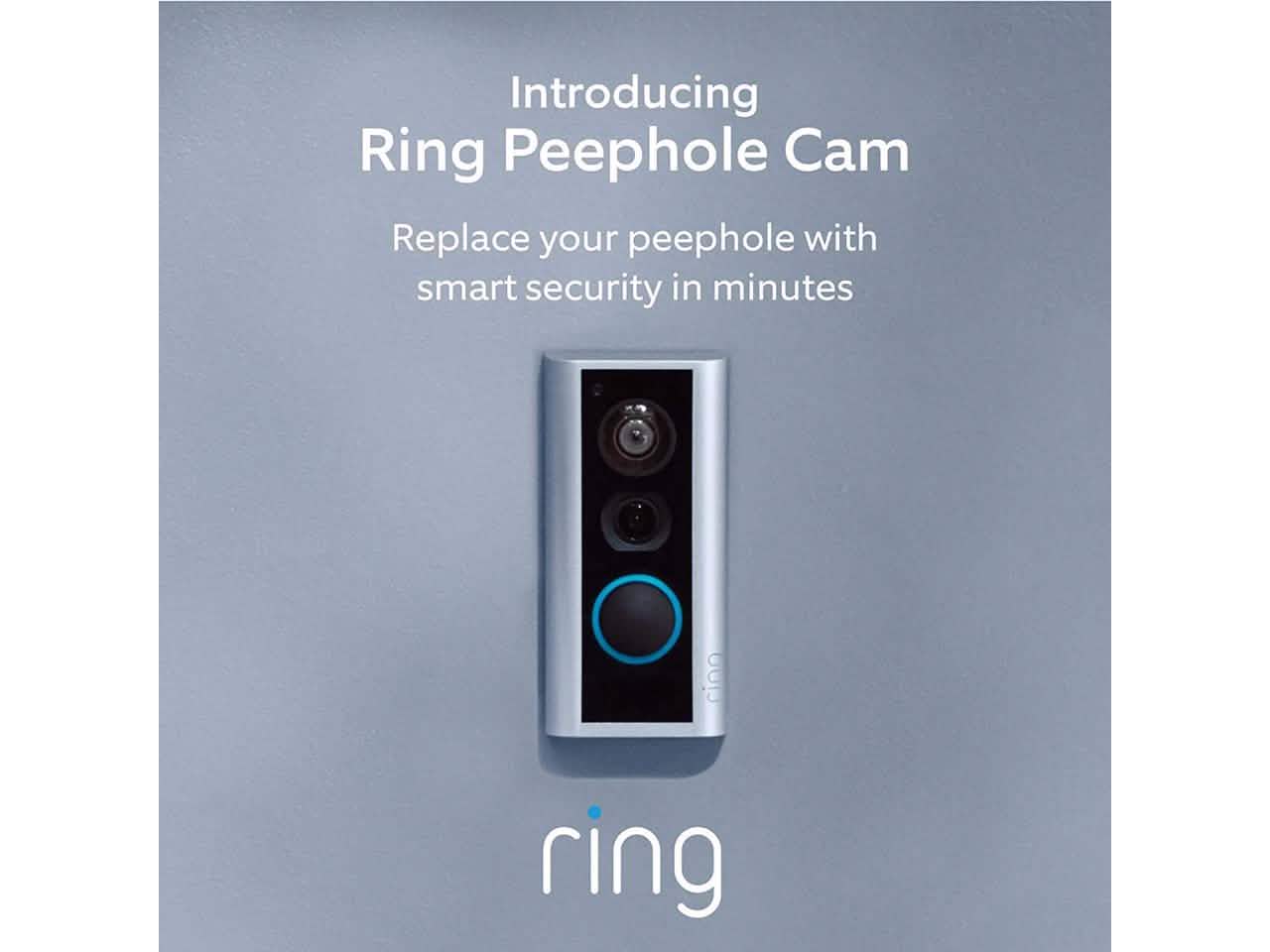 Ring Peephole Cam Video Doorbell Smart, Compact HD Video Wifi Doorbell by DailySale
