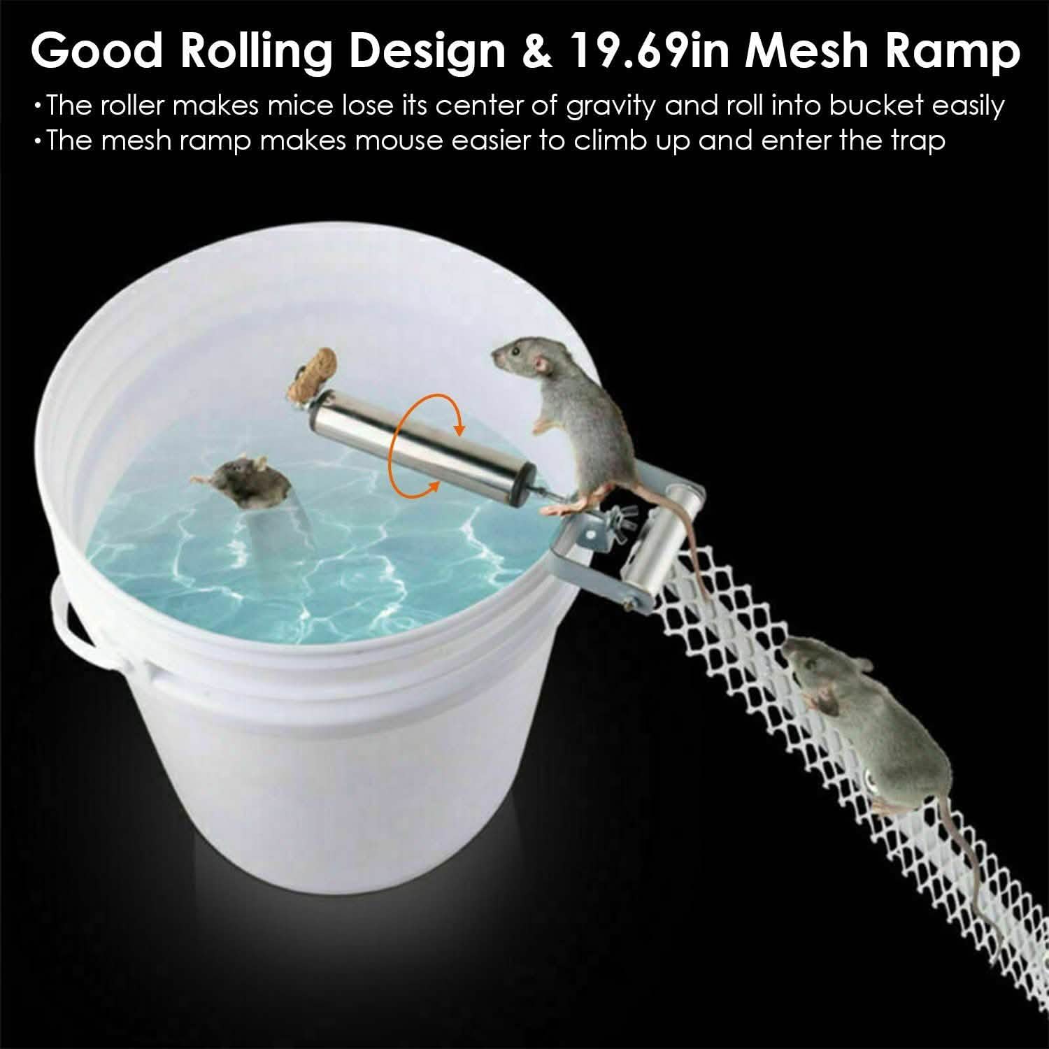 Roll Trap Log Rolling Mouse Catcher with 19.69" Mesh Ramp by DailySale