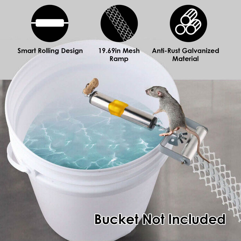 Roll Trap Log Rolling Mouse Catcher with 19.69" Mesh Ramp by DailySale