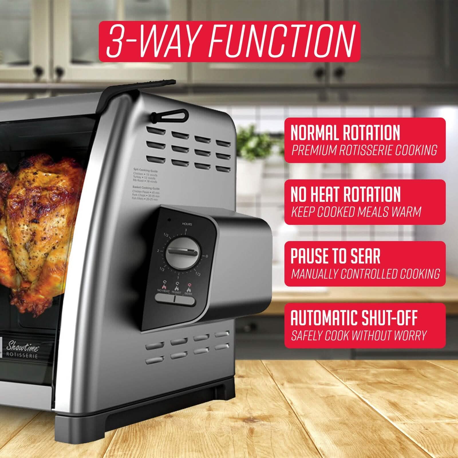 Ronco Modern Rotisserie Oven, Large Capacity (15lbs) Countertop Oven by DailySale