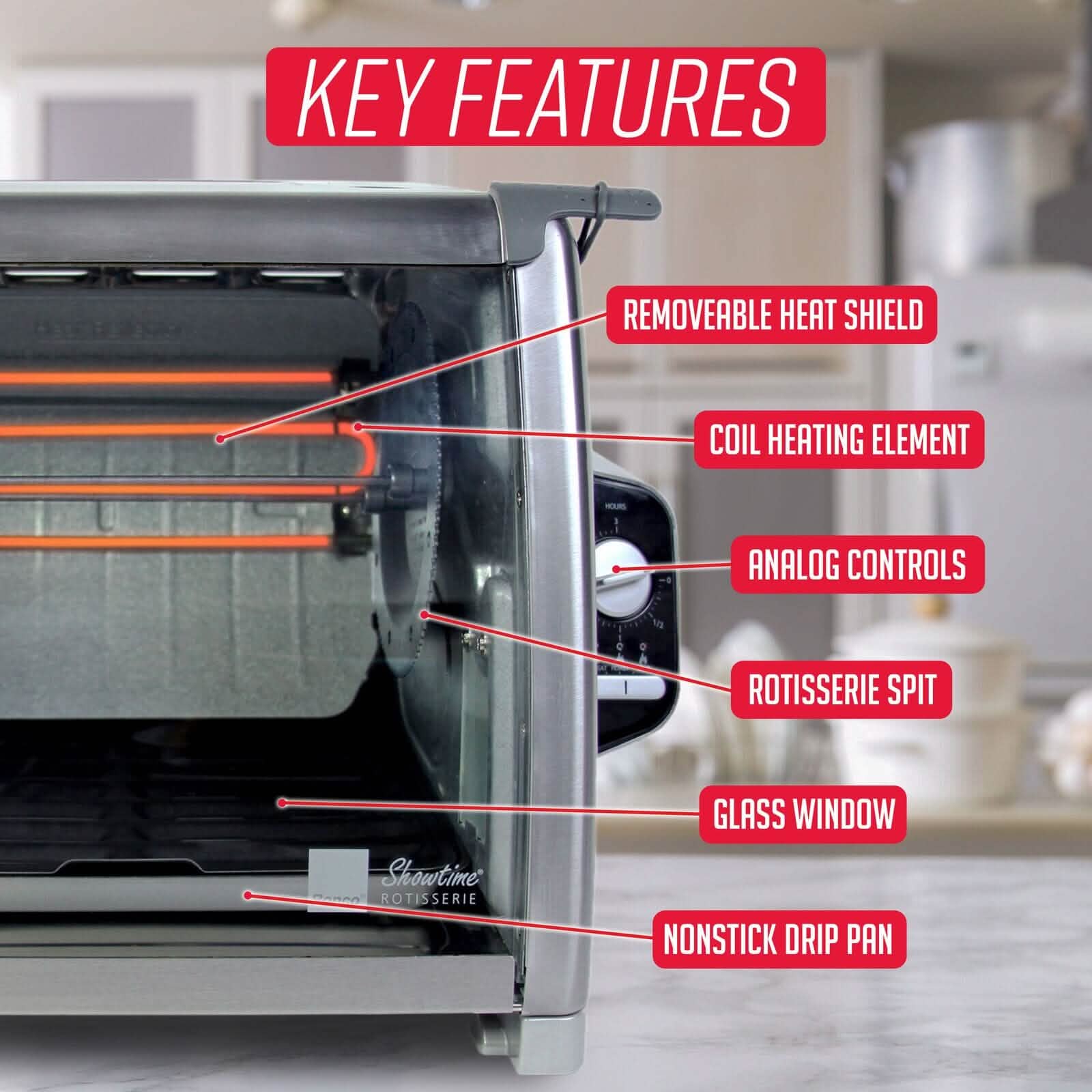 Ronco Modern Rotisserie Oven, Large Capacity (15lbs) Countertop Oven by DailySale