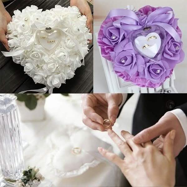 Rose Pillow Heart Cushion Ring Holder by DailySale