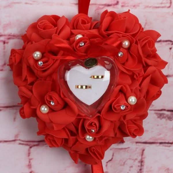 Rose Pillow Heart Cushion Ring Holder by DailySale