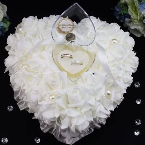 Rose Pillow Heart Cushion Ring Holder by DailySale