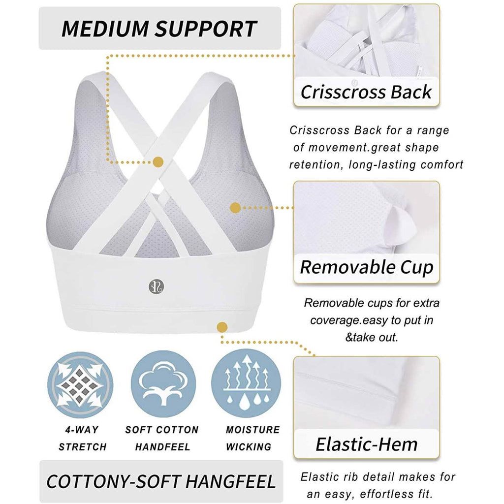 RUNNING GIRL Criss-Cross Back Padded Strappy Sports Bra by DailySale